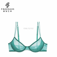 Mesdames soire sexy pure transparente 3/4 tasse légèrement doublée tops pas de soutien-gorge moulé